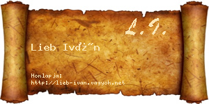 Lieb Iván névjegykártya